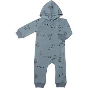 Ettie + H 3-6 Months Blue Yeti Parker Hooded Romper Boys